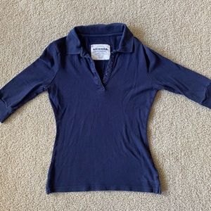 Arizona Jean Co Navy 3/4 Sleeve Polo Juniors XS